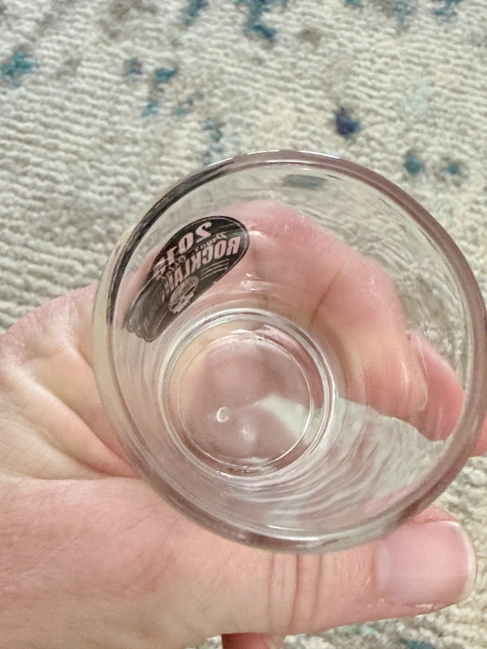 2015 Rocklahoma skull clear shot glass Rock band concert memorabilia drink ware